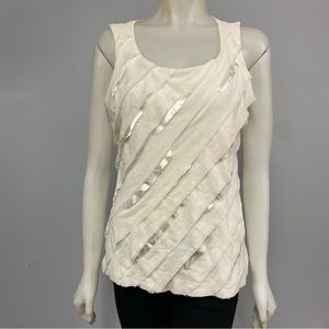 Chico’s Angled Mesh Tank - White NWT